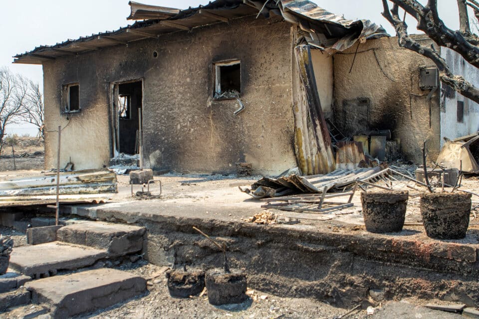 A destroyed house in Rhodes, Greece, July 24, 2023. REUTERS/Lefteris Damianidis 