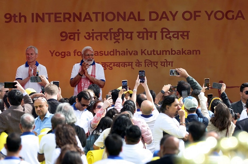 Indian Prime Minister Narendra Modi attends international day of yoga at UN in New York