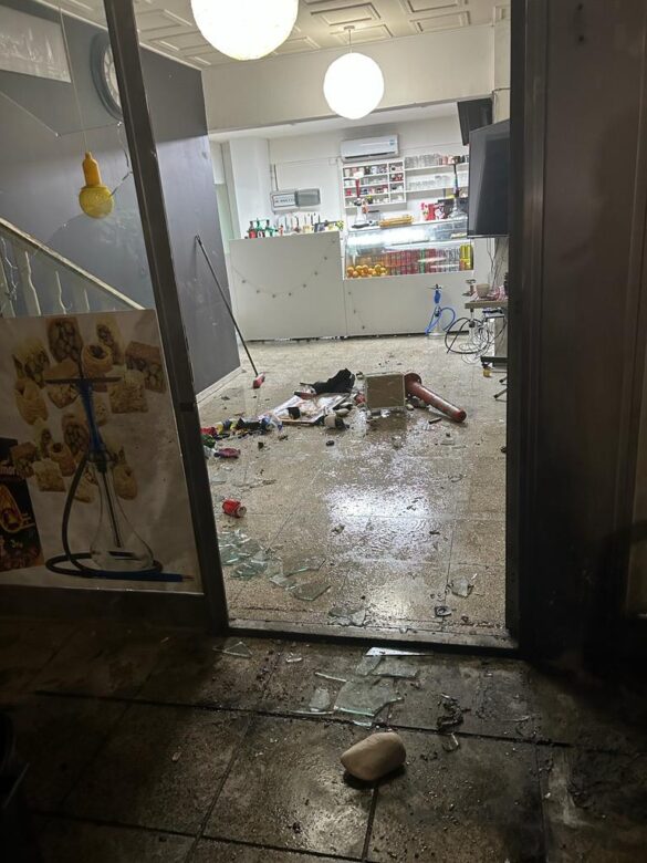 A Syrian takeaway store close to the zoo was smashed down