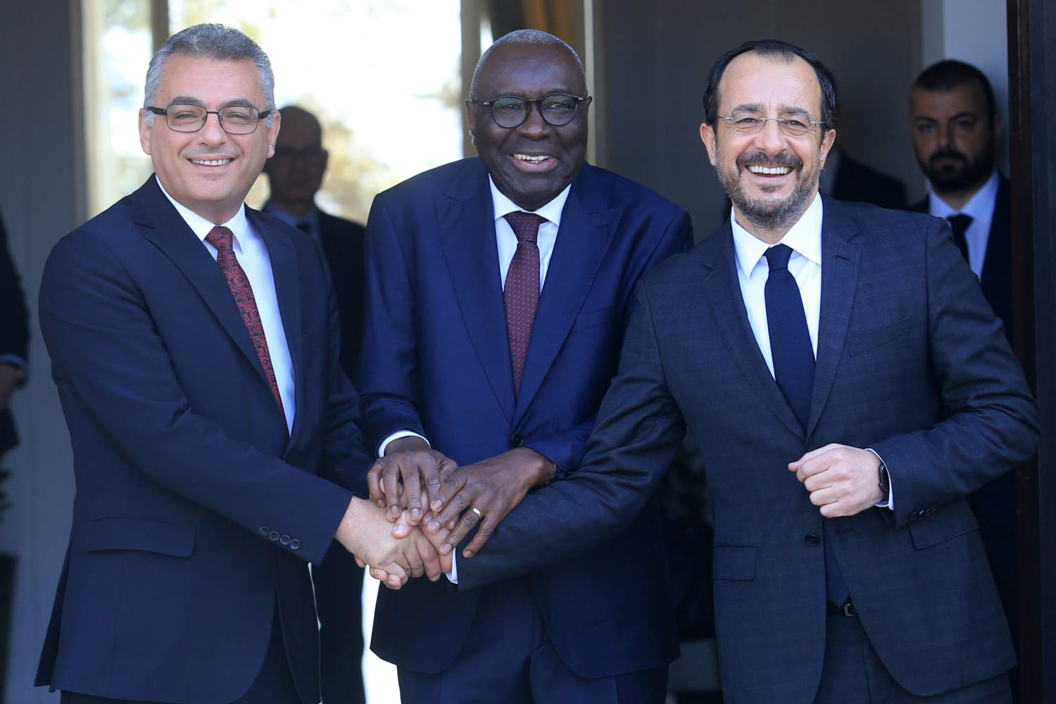 Christodoulides And Erhurman Held Their First Meeting. November 20. Mattpress George Christophorou.