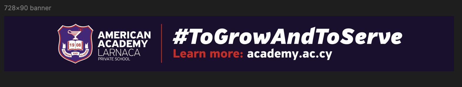 American Academy Larnaka Banner