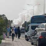 Moving car catches fire near Larnaca Airport, driver escapes unharmed