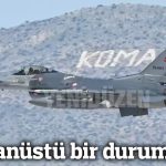 Turkish F-16 seen over Cyprus after take-off from Tymbou