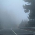 Fog cuts visibility on Palaichori-Agros mountain roads