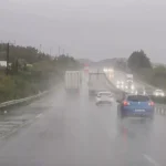 Heavy rain and dust limit visibility on Paphos-Limassol highway and mountain roads (videos)