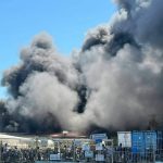 Two firefighters hospitalised as Aradippou factory blaze intensifies